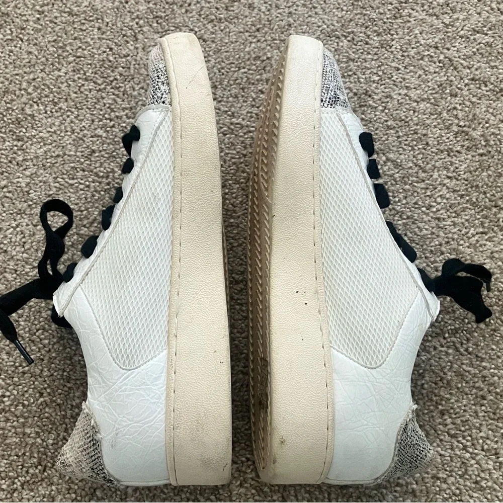 White Raven White Snake Embossed Star Lace Up Sneakers US‎ Size 7.5 Streetwear